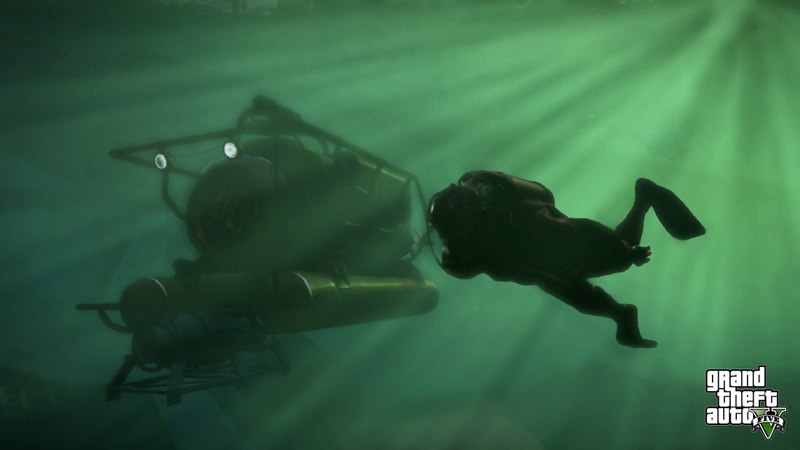 Illustration for article titled New GTA V Screenshots Show Chases, Car Theft, Deep Sea Adventures